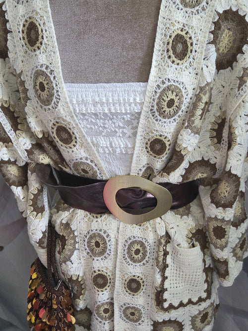 Grand gilet en crochet T.UNIQUE